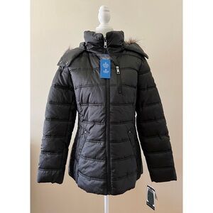 [Nautica] Black Hooded Puffer Coat